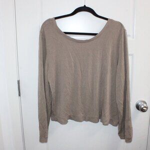 Good American Tan Long Sleeve Oversized Low back Shirt Size 4